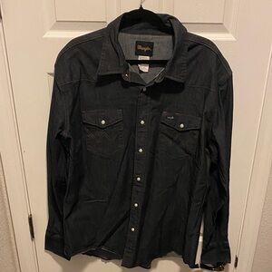 Wrangler Dark Denim Button-Up Shirt